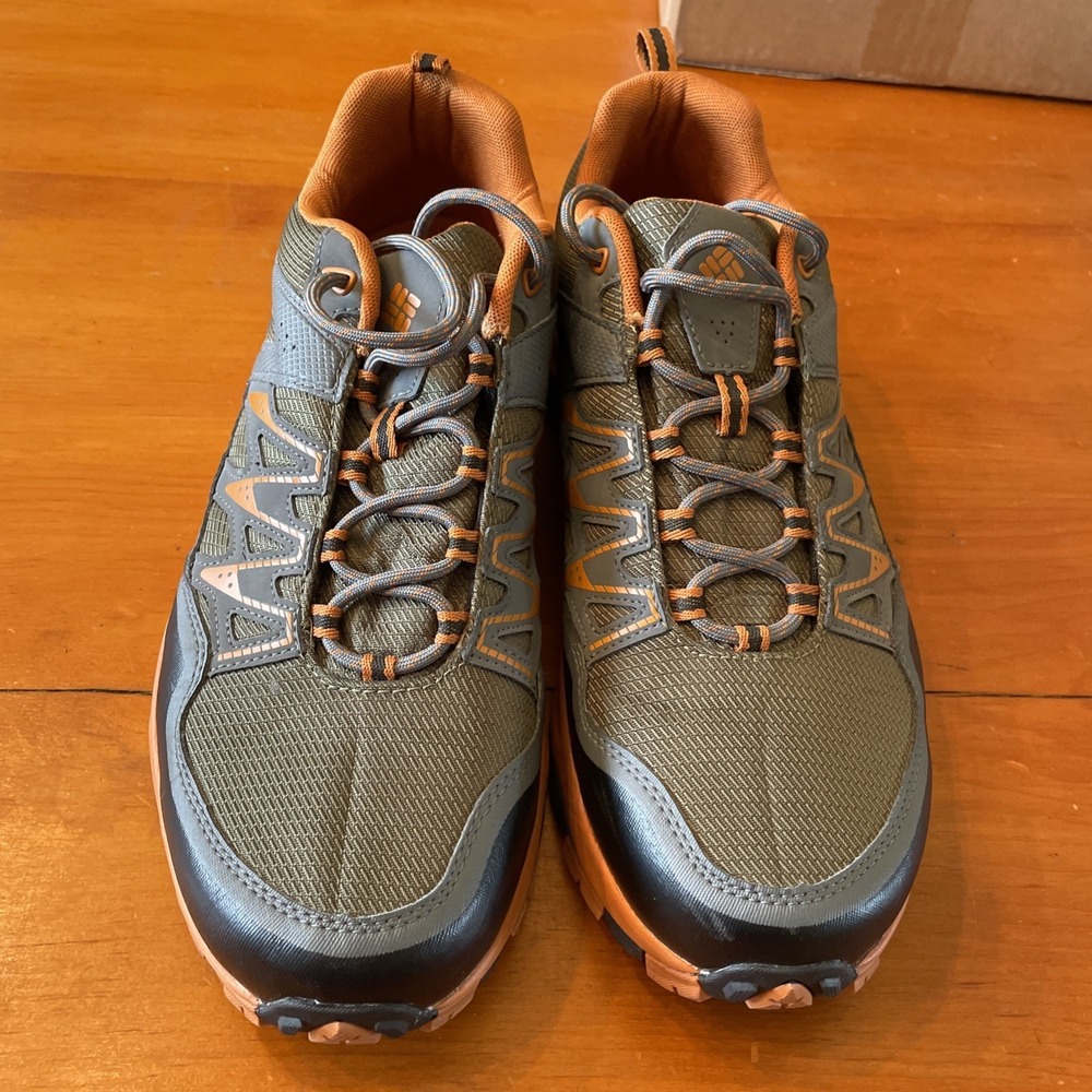 Columbia Waterproof Outdry Trail Hiking Shoes BM1901-383 Men's 10.5 Gray Orange